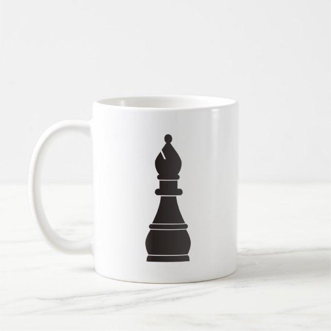 Black bishop chess piece coffee mug