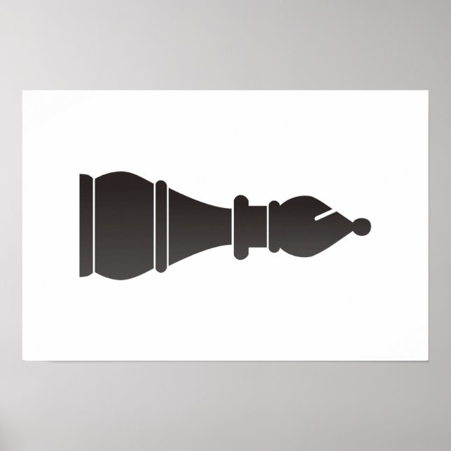 Black bishop chess piece poster (Front)