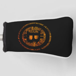 Black Bitcoin Circuitry Retro Putter Head Cover