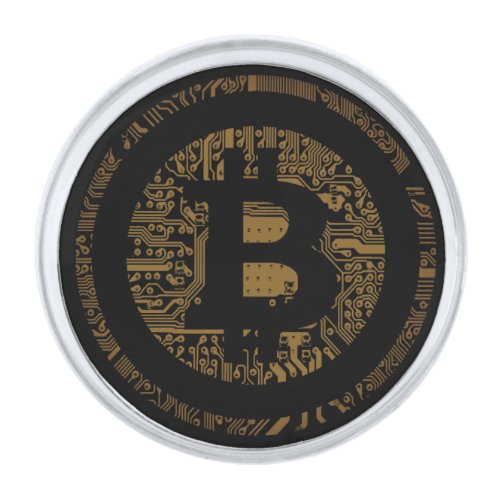 Black Bitcoin Circuitry San Telmo Lapel Pin