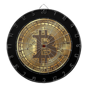 Black Bitcoin Coin Dartboard