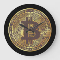 Black Bitcoin Coin La Boca Wall Clock