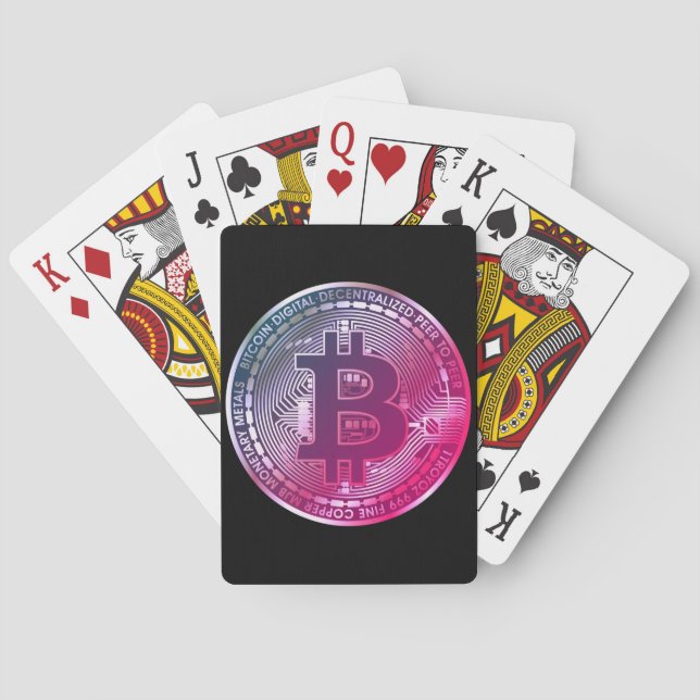 Black Bitcoin Coin Miami Playing Cards (Back)