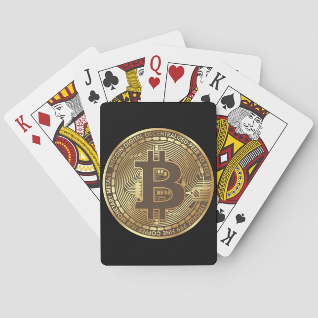 Black Bitcoin Coin Playing Cards (Back)