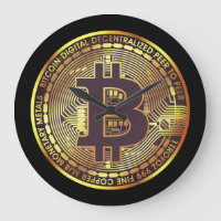 Black Bitcoin Coin Recoleta Wall Clock