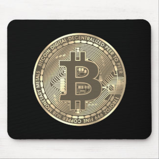 Black Bitcoin Coin Sepia Mouse Pad