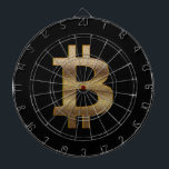 Black Bitcoin Dartboard<br><div class="desc">Show off your love of bitcoin with this dartboard. Available in a wide range of colors. A creative simple design that will catch the eye of many and represent your passion for crypto currency in everyday wear. Satoshi Nakamoto would approve of this shirt. And always remember stack stats.</div>