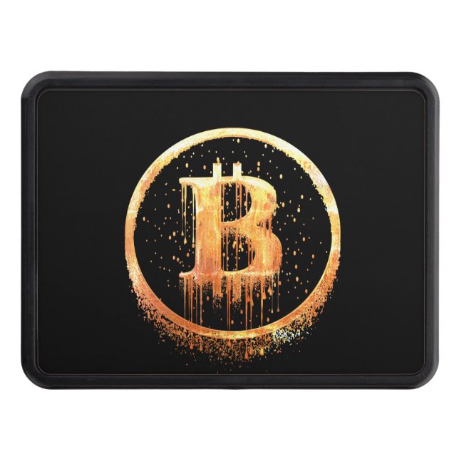 Black Bitcoin Drip Vendredi Hitch Cover (Front)