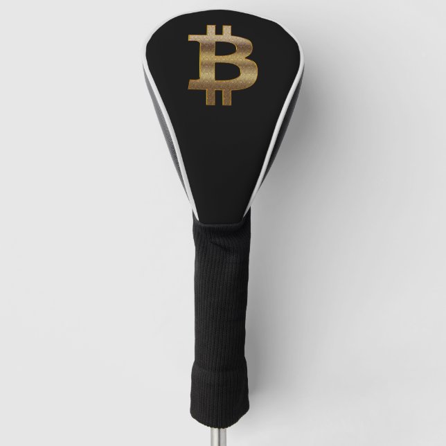 Black Bitcoin Driver Head Cover (Front)