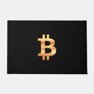 Black Bitcoin Vendredi Door Mat