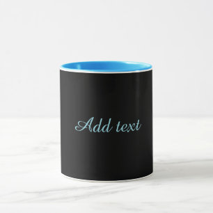 Black-black, simply elegant, blue trim, mug