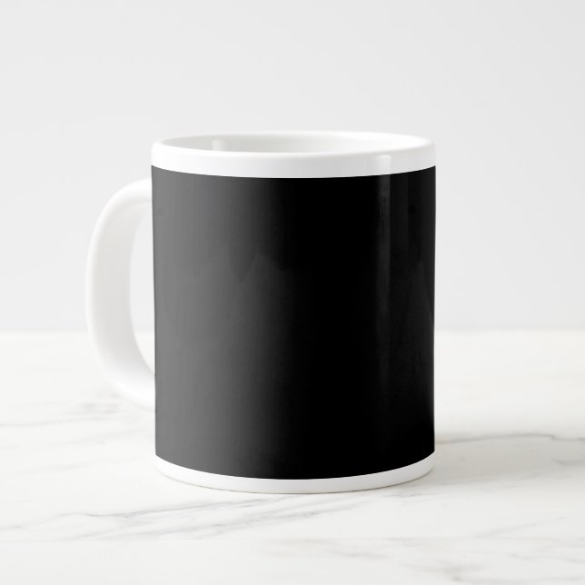 Black-black, simply elegant giant coffee mug (Front Left)