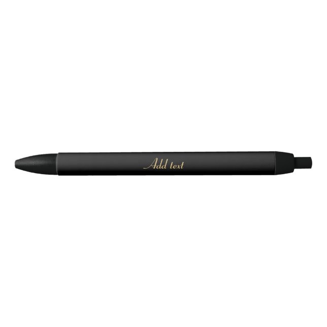 Black-Black with Gold Text Template Pen (Front)