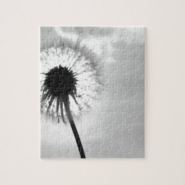 Black blank dandelion Black and White Dandelion Jigsaw Puzzle (Vertical)