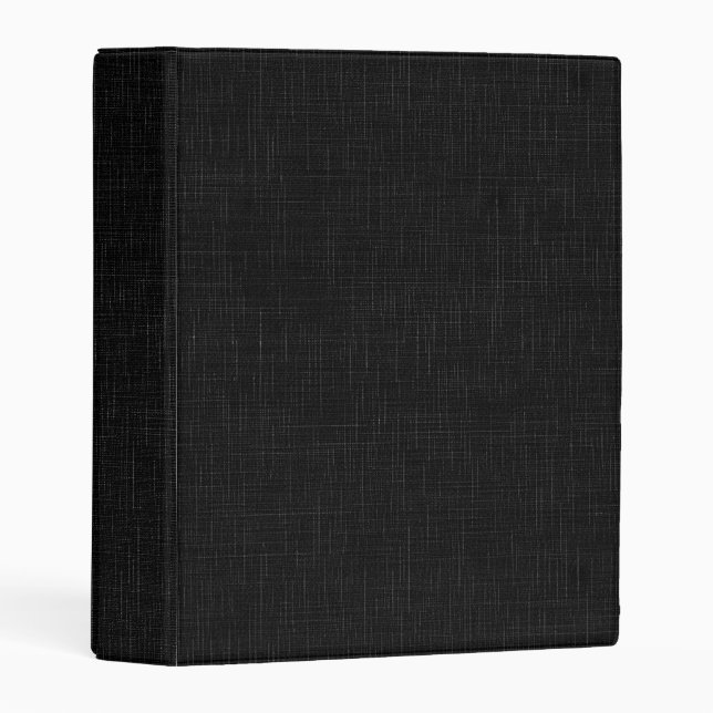 Black Blank Linen Clean Fabric Texture Mini Binder (Front/Spine)