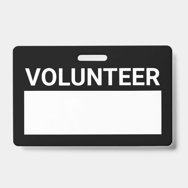 Black Blank Volunteer Badge (Front)