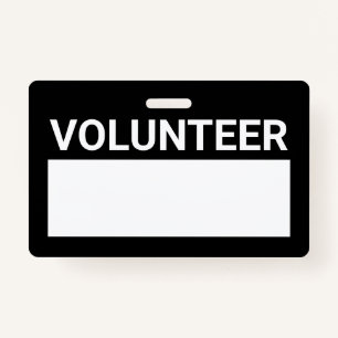 Black Blank Volunteer Badge