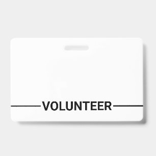 Black Blank Volunteer Badge
