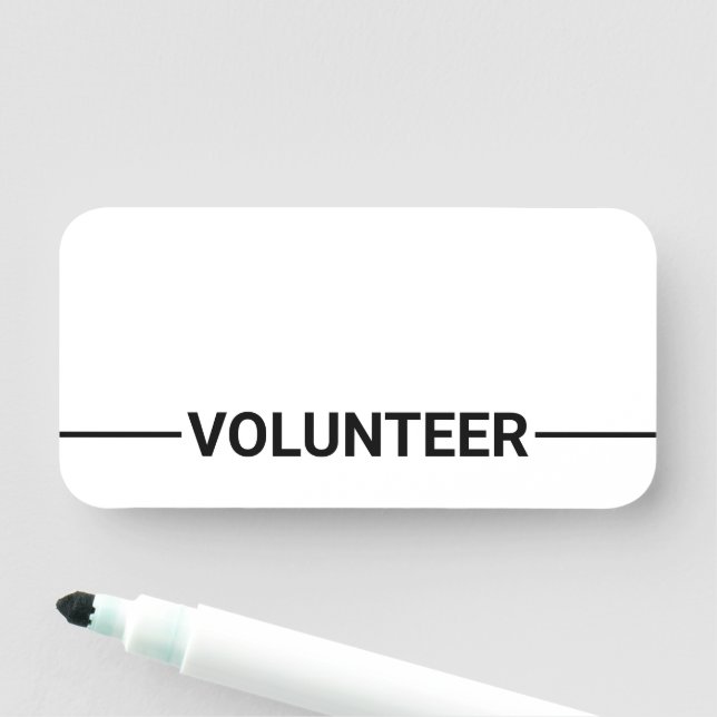 Black Blank Volunteer Name Tag (In Situ)