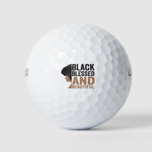 Black Blessed and Beautiful Afro History Month Golf Balls