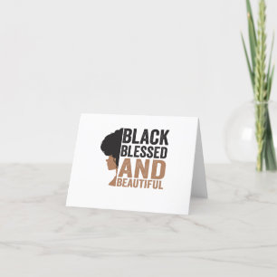 Black Blessed and Beautiful Afro History Month Letterpress Thank You Card