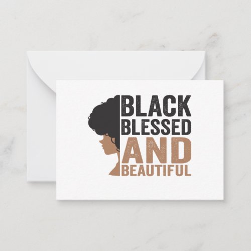 Black Blessed and Beautiful Afro History Month Note Card