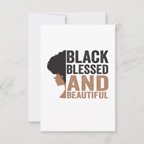 Black Blessed and Beautiful Afro History Month Thank You Card