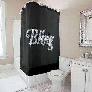 Black Bling Design Shower Curtain