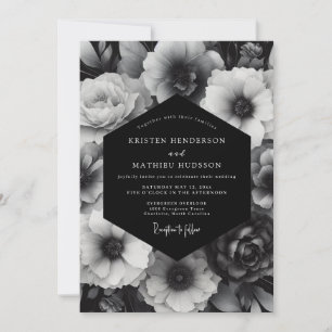 Black Bloom Opulent Wedding Invitation