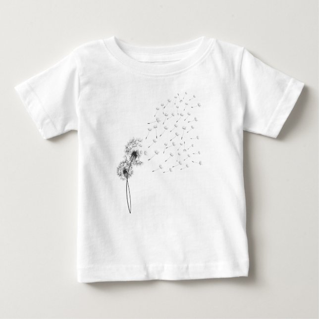 Black Blowing Dandelion T-Shirt (Front)