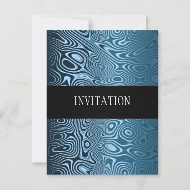 Black Blue Abstract All Events Invitation (Front)