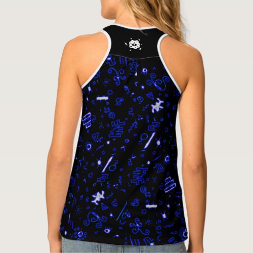 Black Blue Abstract Funky Tank Top