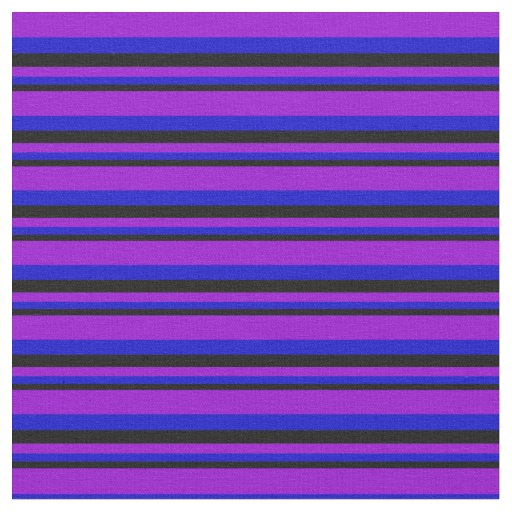 Black, Blue, and Dark Violet Lines Pattern Fabric