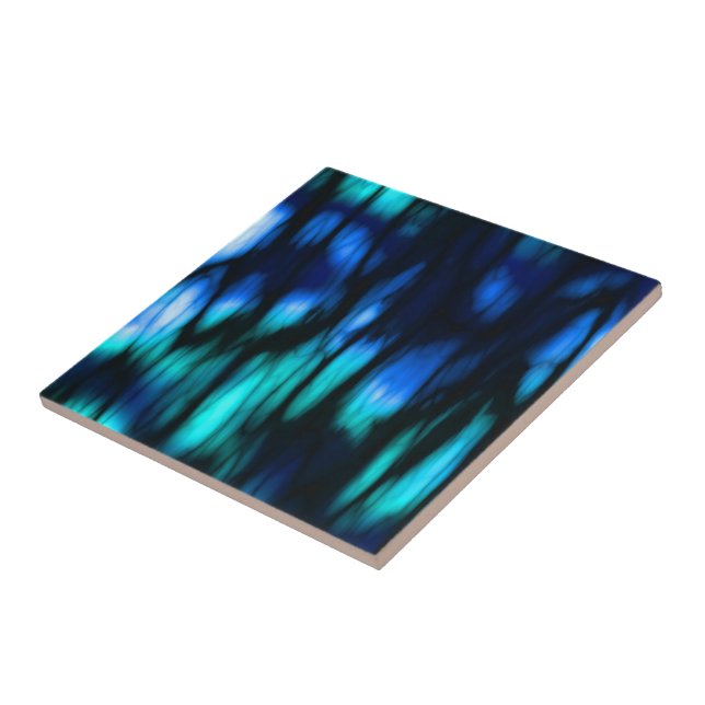 Black blue and green ceramic tile (Side)