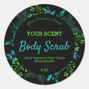 Black Blue And Green Leaf Product Labels