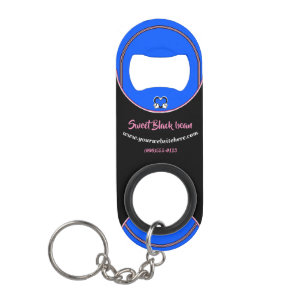 Black, Blue and Pink Promotional Business gift Keychain Bottle Opener