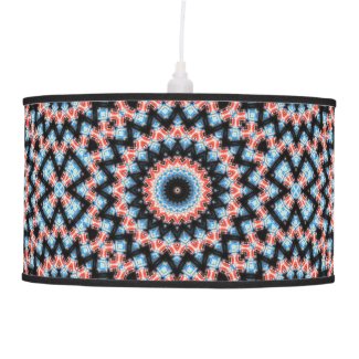 Black, blue and red Mandala Star Ceiling Lamp