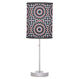 Black, blue and red Mandala Star Table Lamp