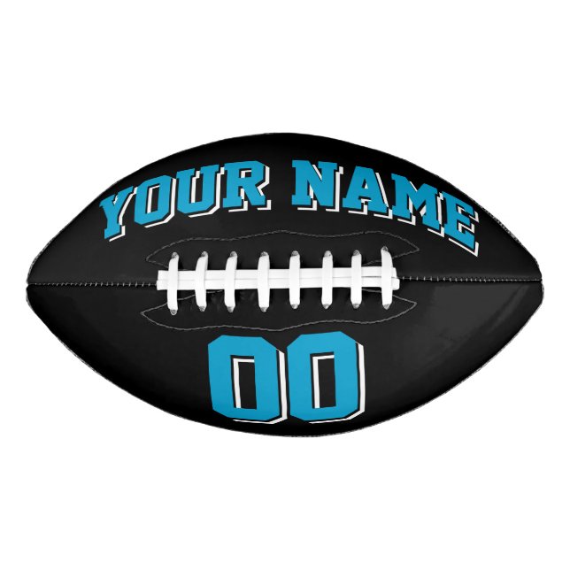 BLACK BLUE AND WHITE Custom Football (Front)