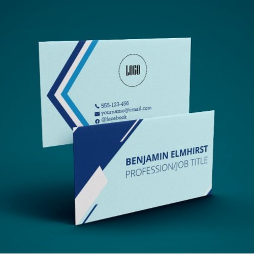 Black Blue and white line Professional Modern Business Card