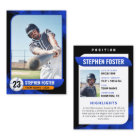 Black & Blue Baseball Trading Card Baseball Player