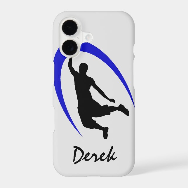 Black Blue Basketball Personalized Case-Mate iPhone Case (Back)