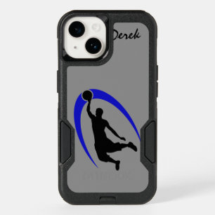 Black Blue Basketball Player OtterBox iPhone 14 Case
