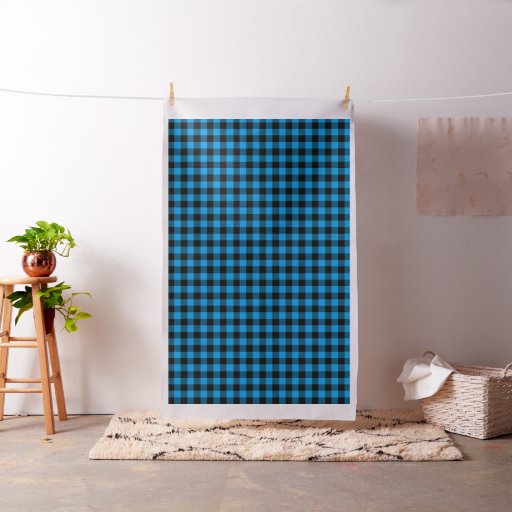 Black Blue Buffalo Plaid Pattern | Lumberjack Fabric