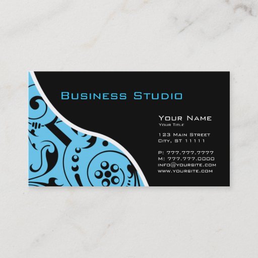 Customizable Black &amp; Blue Business Card