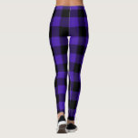 Black Blue Check Leggings<br><div class="desc">Black Blue Plaid Checked Leggings</div>