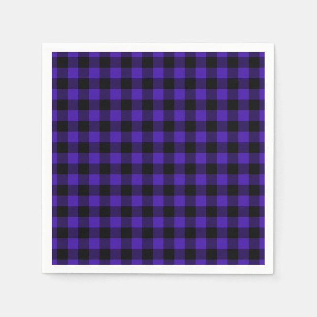 Black Blue Check Napkins (Front)