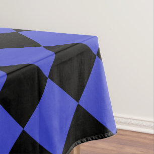 Black Blue Check Tablecloth