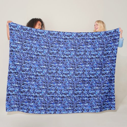 Black  Blue Cheetah Print Fleece Blanket