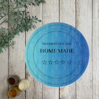 Black Blue  Circle Pizza Cutting Board